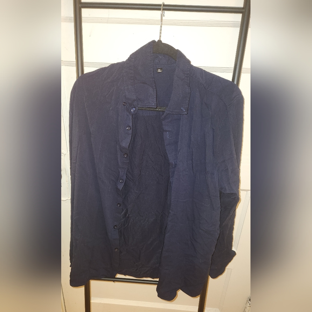 Mens navy blue dress shirt